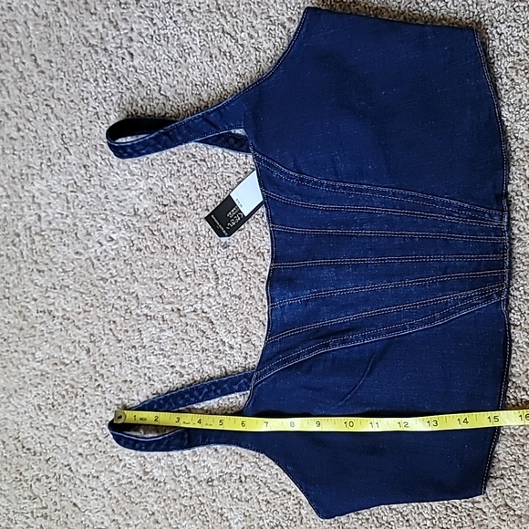 NWT Banana Republic cropped denim corset, size 12 - Picture 9 of 16